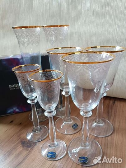 Набор фужеров богемское стекло