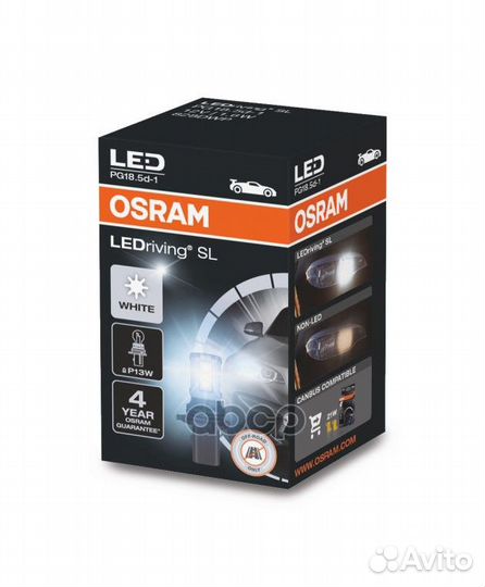 Лампа ledriving P13W 12V/1,6W PG18.5D-1 10X1 1шт