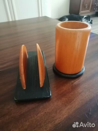 Салфетница и вазочка набор дерево