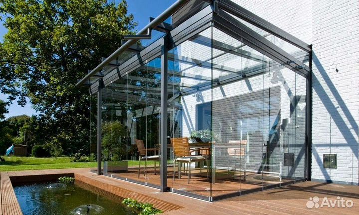 Остекление фасадов, безрамное остекление