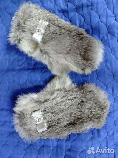 Варежки из меха кролика