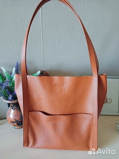 Сумка натуральная кожа коричневая