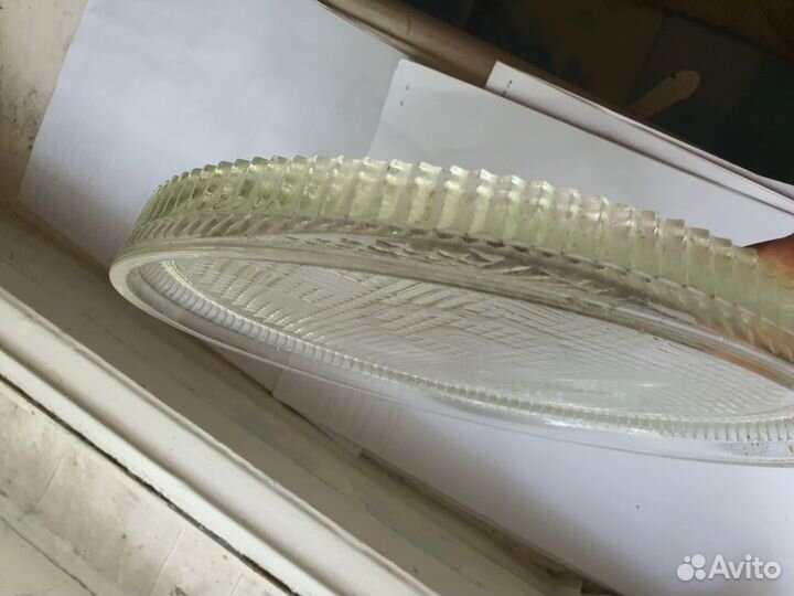 Поднос из толстого стекла, СССР, диаметр 25см
