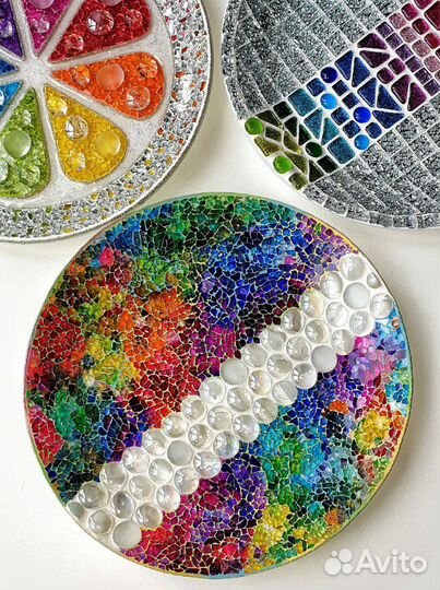 Тарелка декоративная. Мозаика. Подарки. Ручная р