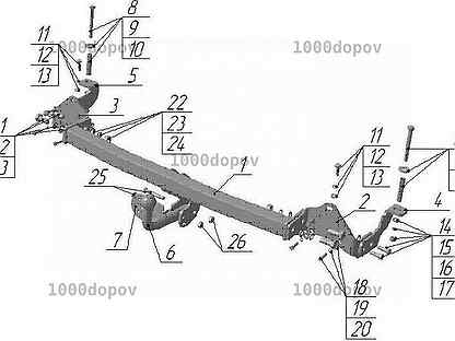 Фаркоп на Fiat Doblo 2001-2014 Avtos FA 02