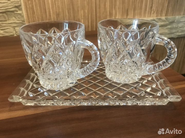 Хрустальная чайная пара
