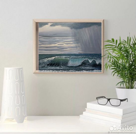 Картина маслом на холсте морской пейзаж 40x50см