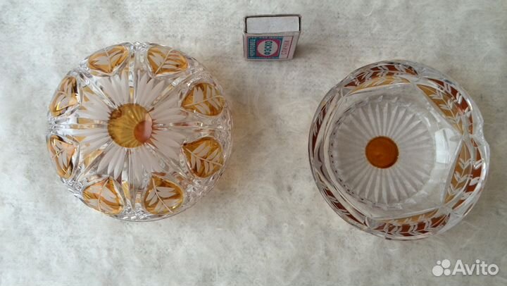 Хрустальная шкатулка ваза сахарница конфетница