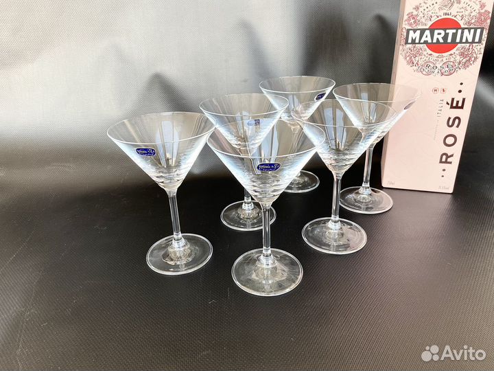 Бокалы для мартини новые Crystal Bohemia 6 шт