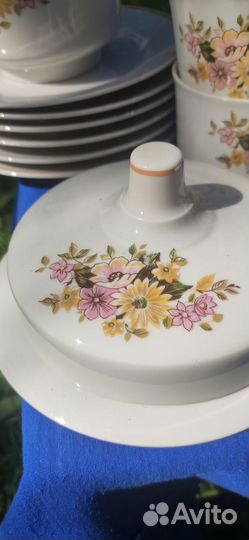 Чайный сервиз Дулево Полевые цветочки винтаж СССР