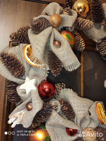 Новогодний венок на дверь 50 см