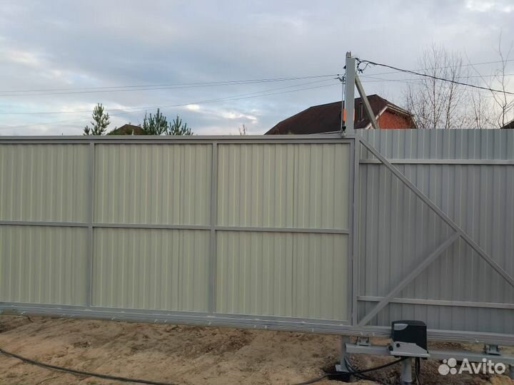 Откатные ворота с автоматикой под ключ