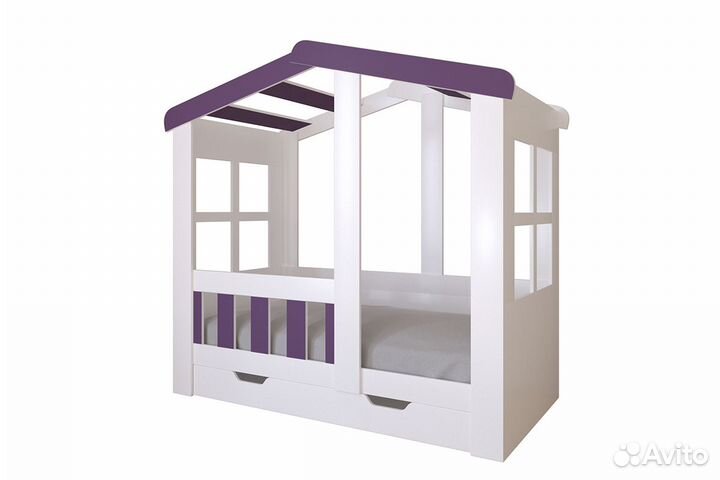Кровать домик с ящиком, одноярусная 