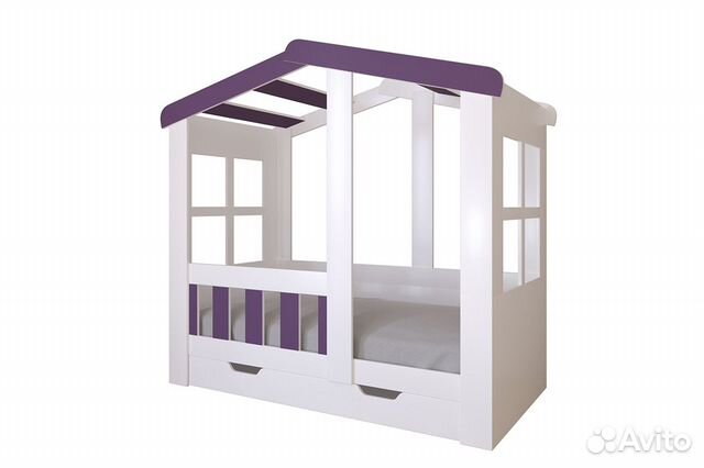 Кровать домик с ящиком, одноярусная 