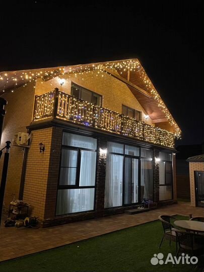 Новогоднее украшение оформление дома, деревьев