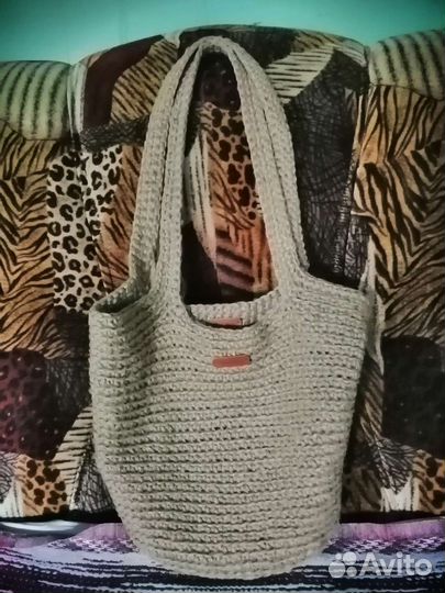 Cумка из джута ручной вязки
