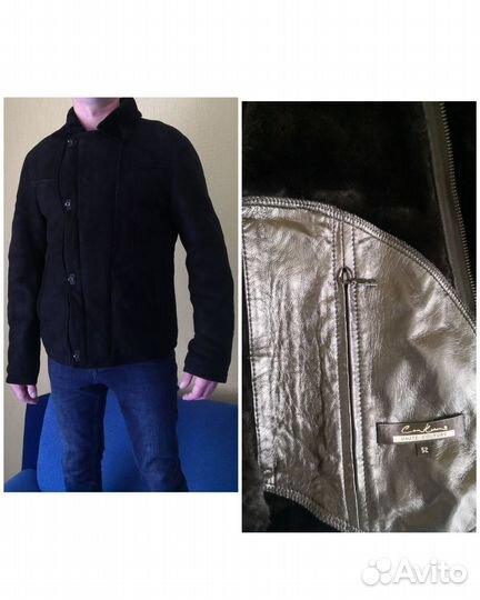 Куртка кожаная дублёнка натуральная мужская