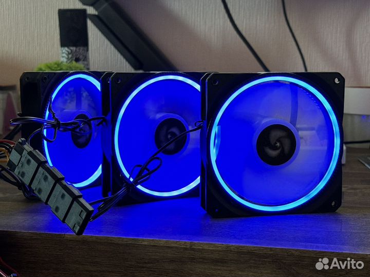 Кулер для корпуса пк 120 мм blue