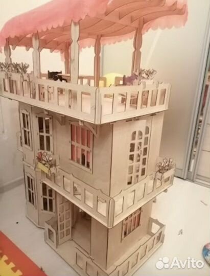 Домик кукольный + мебель для дома (4 комплекта )