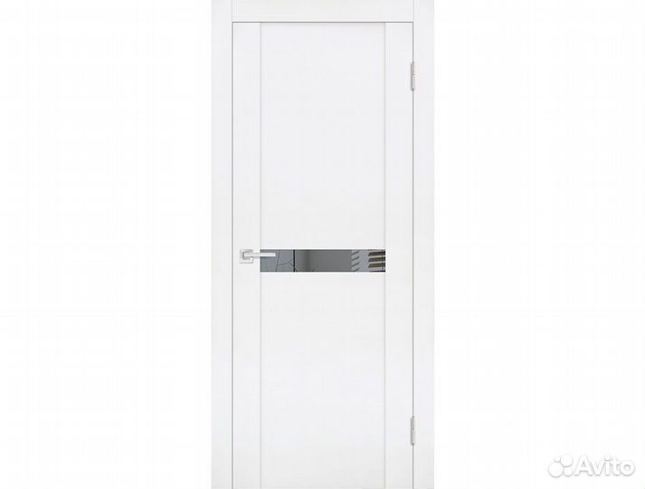 Дверь PST-3 белый бархат со стеклом 200х60см