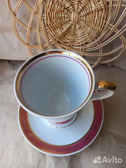 Бокал с блюдцем Дулёво новый