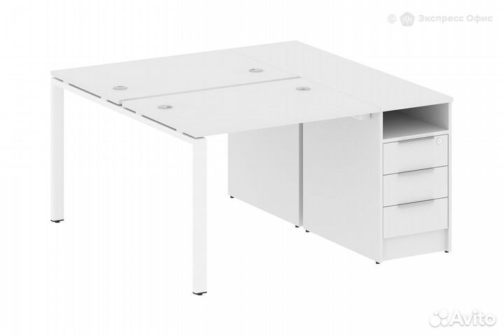 Стол-бенч двойной с опорной тумбой Metal system st