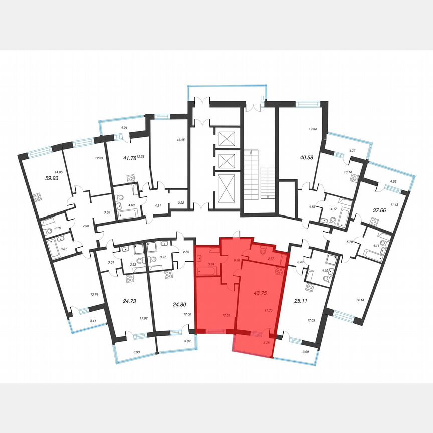 1-к. квартира, 46,4 м², 8/22 эт.