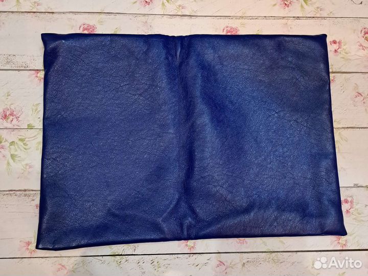 Женская сумка клатч на молнии синяя