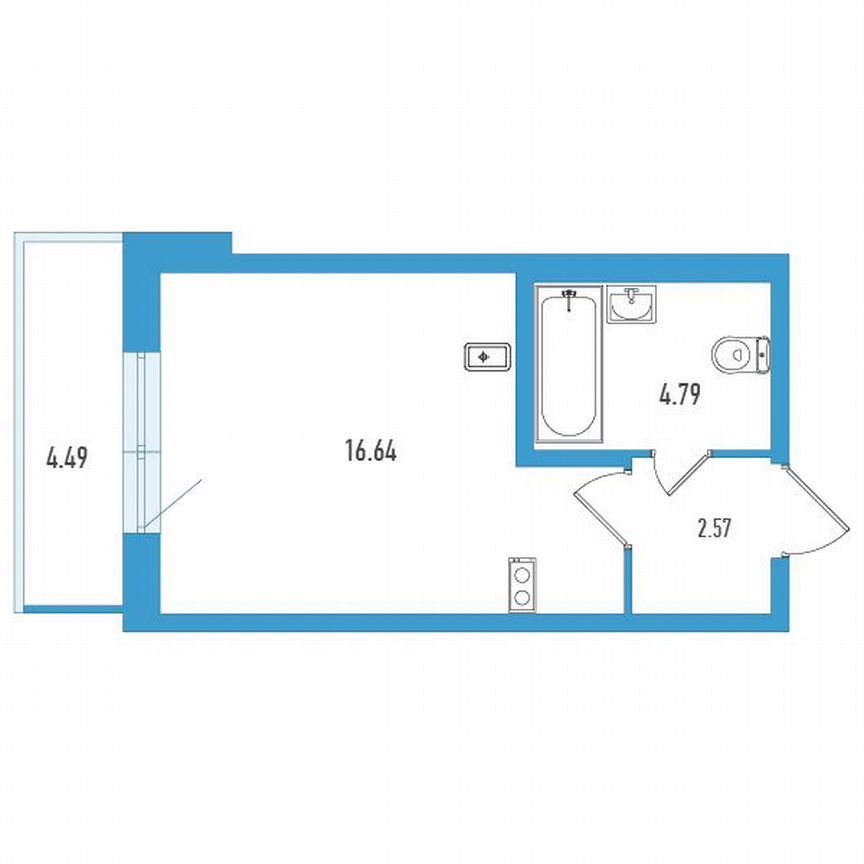 Квартира-студия, 25 м², 2/18 эт.