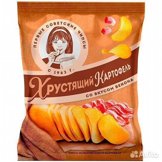 Чипсы Хрустящий картофель со вкусом Бекона 40 г