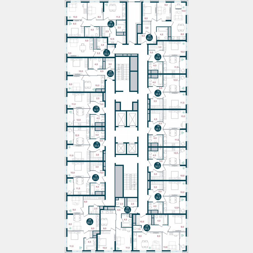 1-к. квартира, 38 м², 4/32 эт.