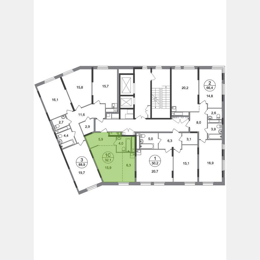 Квартира-студия, 32,1 м², 17/17 эт.