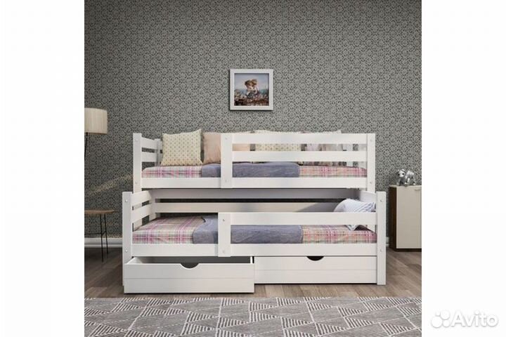 Детская кровать из березы для 2-х детей