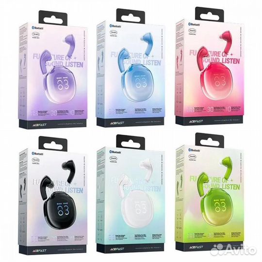 Беспроводные наушники acefast T9 зеленый Crystal