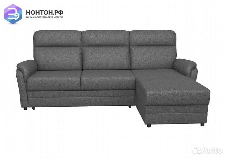 Диван угловой дельфин Омега 2-1 тёмно-серый