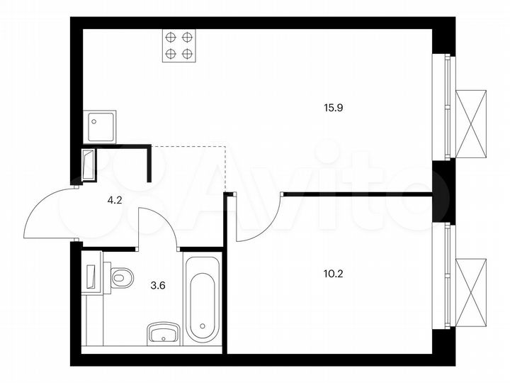 1-к. квартира, 33,9 м², 8/24 эт.