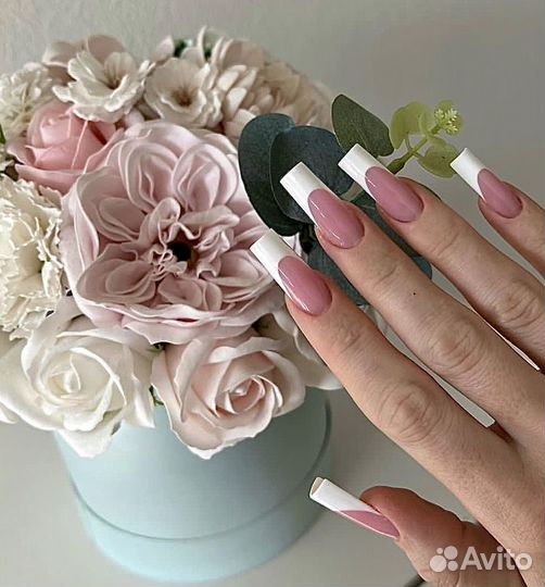 Гель лак Наращивание Выкладной френч