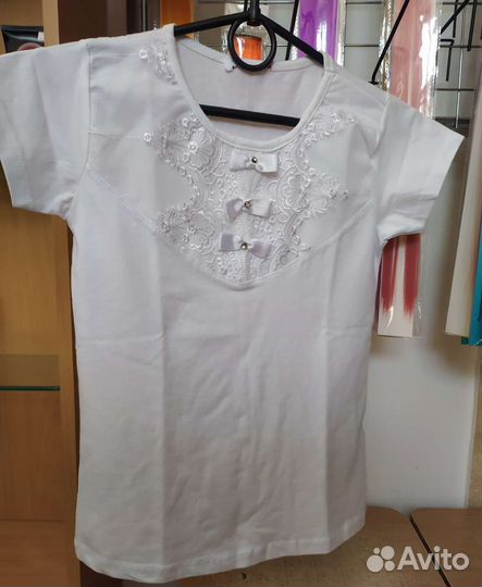 Блузка белая школьная до 140 размера