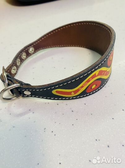 Кожаный ошейник селедка 32 см