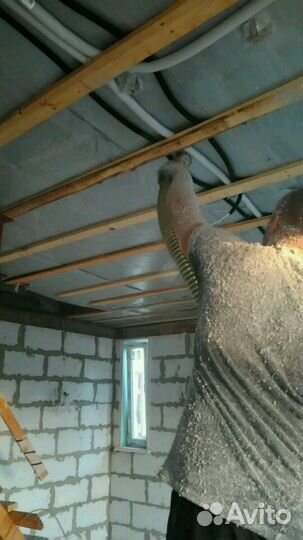 Пеноизол эковата утепление в Ленинградской домов