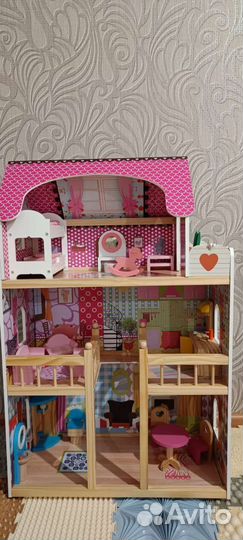 Кукольный домик с мебелью большой