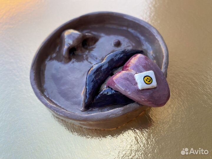 Пепельница из глины, ручная работа