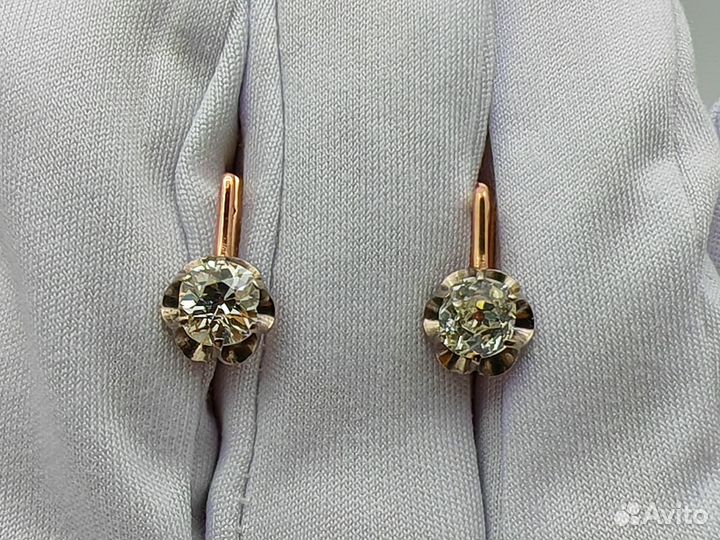 Золотые Серьги 583 пробы с бриллиантами. Рассрочка
