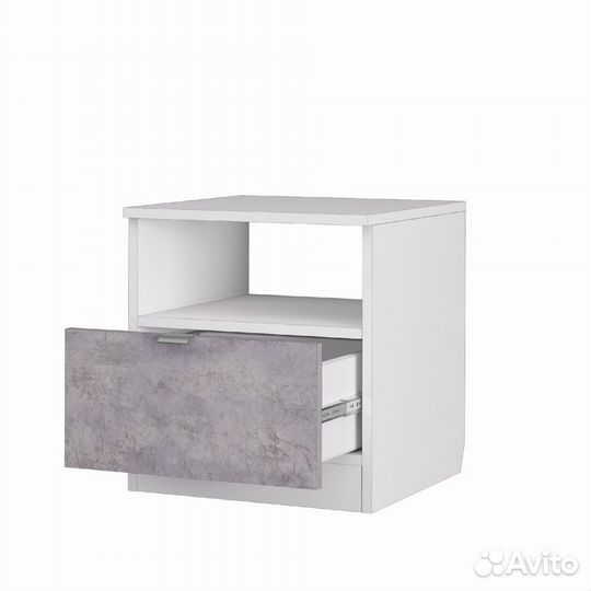 Акцент №13 (Тумба 400, фур.) (белое сияние/цемент