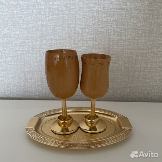 Деревянные рюмки свадебный сувенир