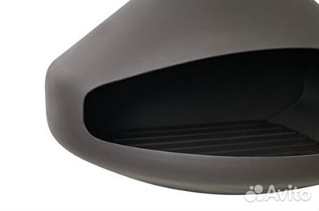 Пристенный подвесной дровяной камин