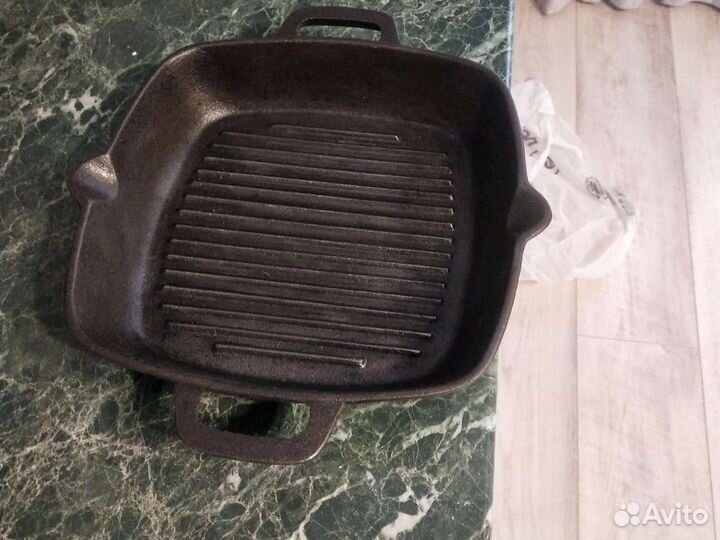 Чугунная сковорода гриль диаметр: 30 см