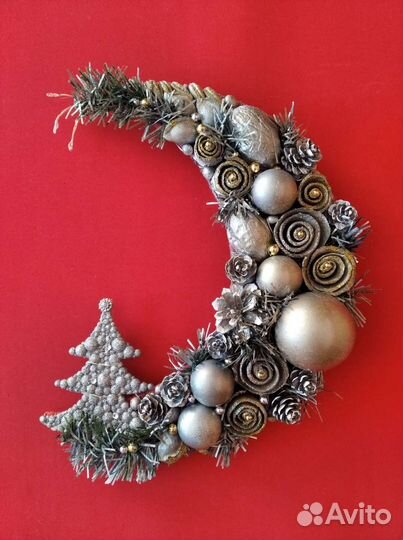 Новогоднее украшение на стену с подсветкой