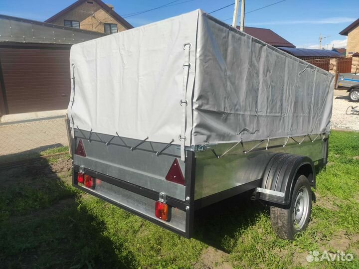 Прицеп 2,45х1,25м с тентом 1м и колесами