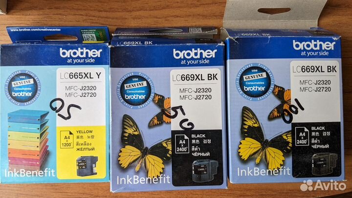 Brother LC663BK Y,M,C, 669XL BK, 665XL Y
